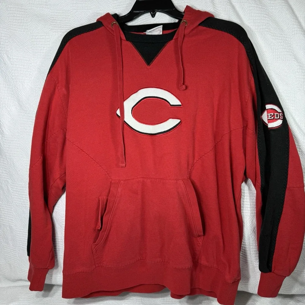 Cincinnati Reds Majestic Mens MLB Primary Logo Pullover Hoodie Red Sweatshirt 1X
